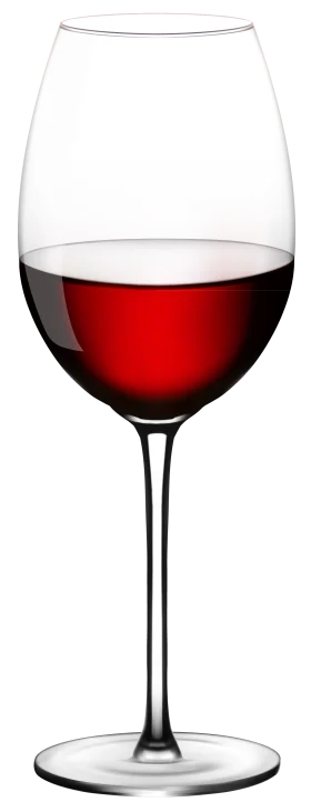 Elegant Crystal Clear Wine Glass with Rich Red Wine Clipart Illustration