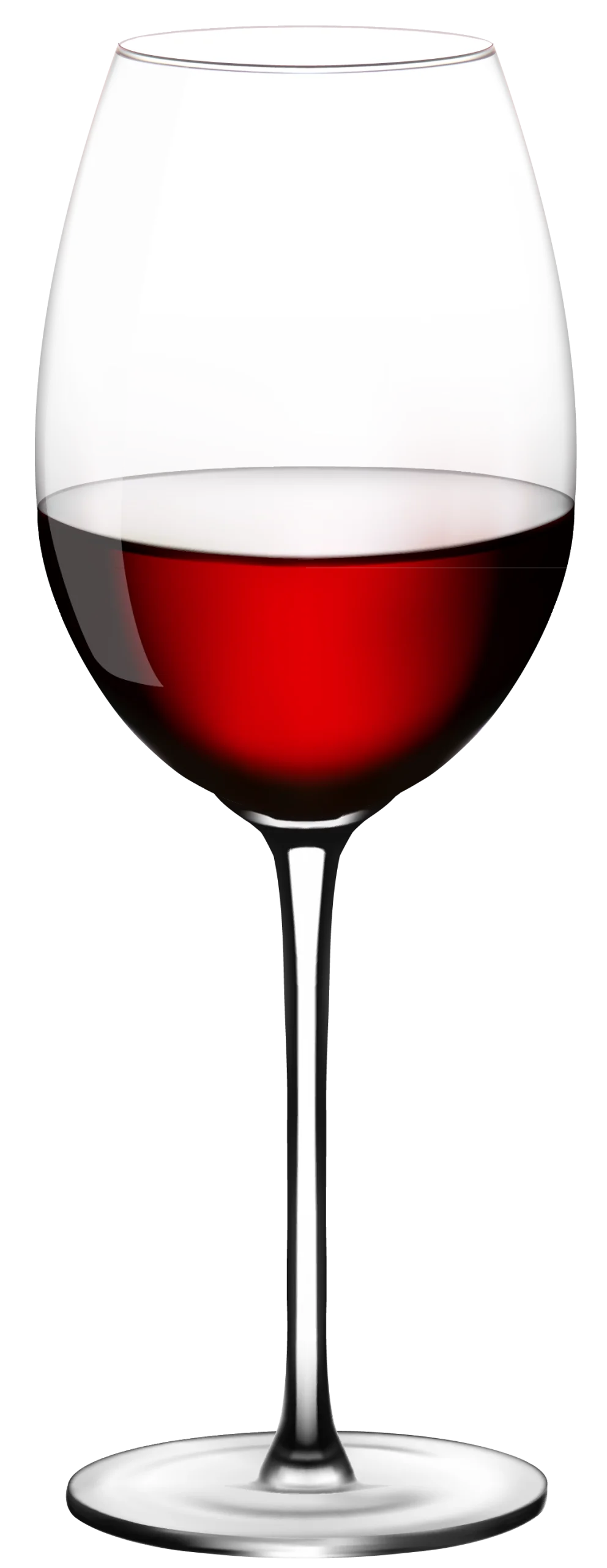 Elegant Crystal Clear Wine Glass with Rich Red Wine Clipart Illustration