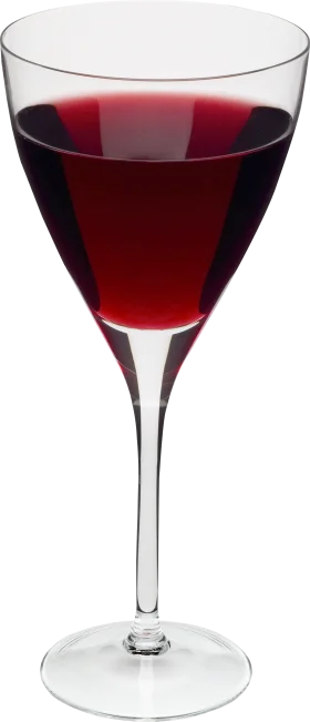 Elegant Crystal Wine Glass Filled with Rich Red Wine Clipart Illustration