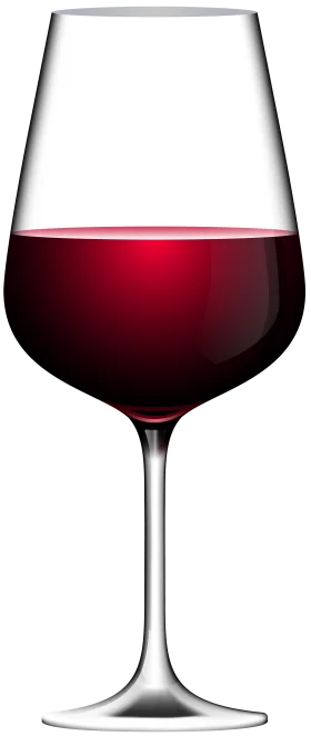 Elegant Crystal Wine Glass Filled with Rich Red Wine Clipart Illustration