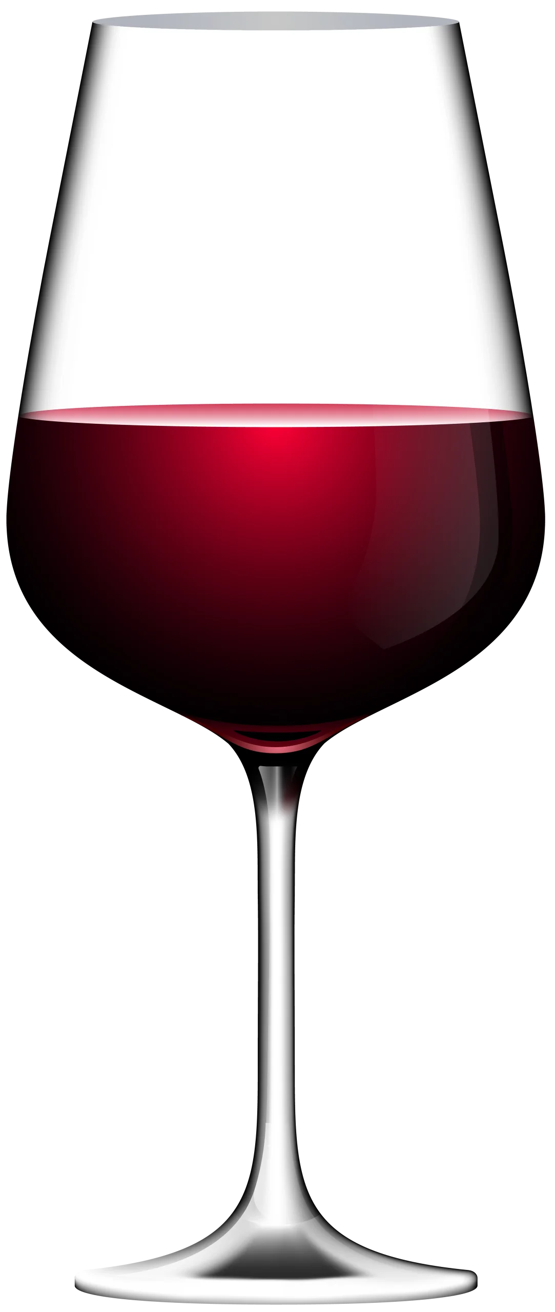 Elegant Crystal Wine Glass Filled with Rich Red Wine Clipart Illustration
