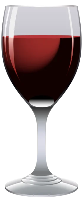 Elegant Crystal Wine Glass Filled with Rich Red Wine Clipart Illustration