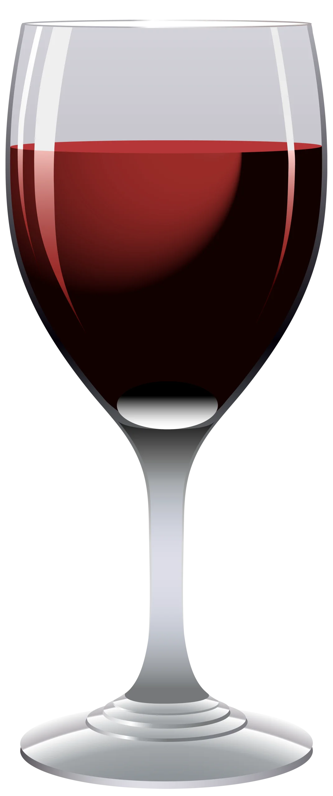 Elegant Crystal Wine Glass Filled with Rich Red Wine Clipart Illustration