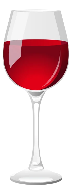Elegant Red Wine Glass Clipart Illustration with Glossy Crimson Liquid Design