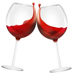 Elegant Red Wine Glasses Clipart with Dynamic Liquid Motion Design
