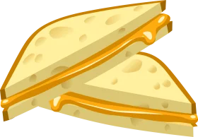 Golden Grilled Cheese Sandwich Clipart Illustration with Melting Edges
