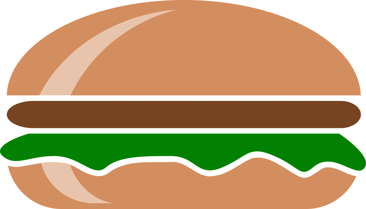 Minimalist Burger Clipart Design with Layered Bread and Filling Illustration