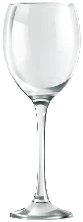 Elegant Crystal Clear Wine Glass Clipart with Sleek Transparent Design