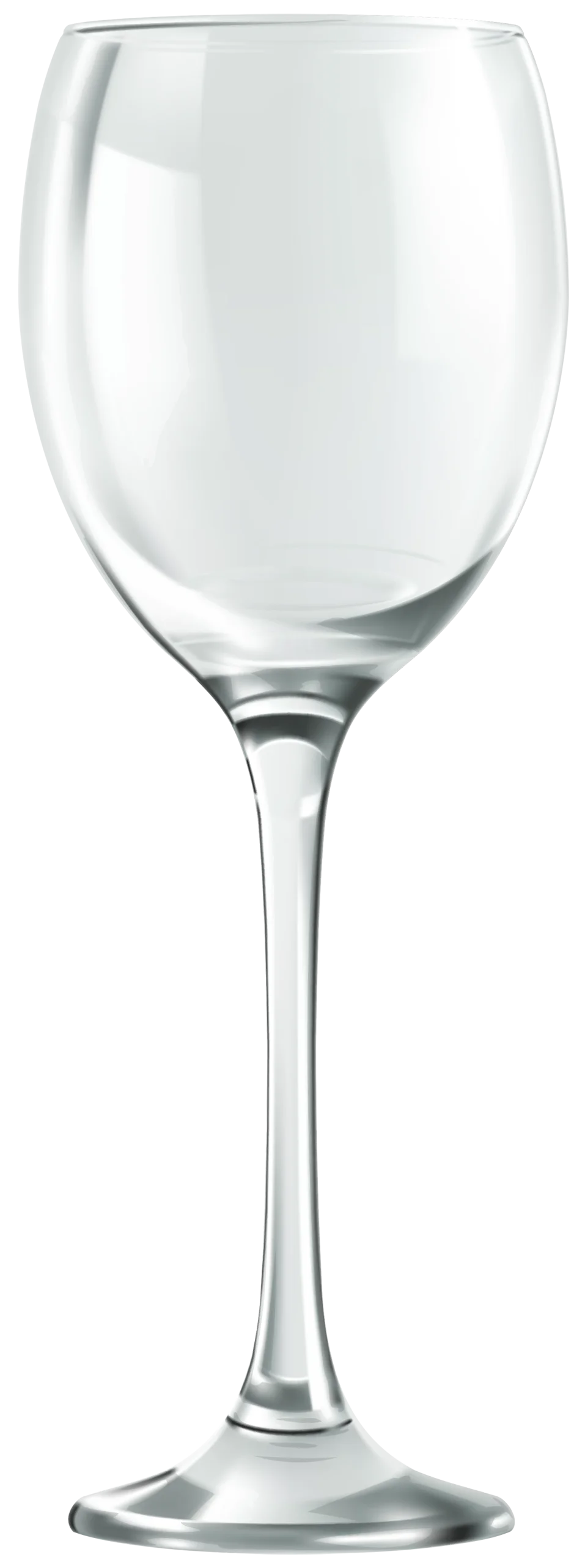 Elegant Crystal Clear Wine Glass Clipart with Sleek Transparent Design