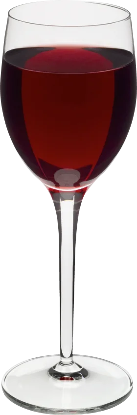Elegant Crystal Wine Glass Filled with Rich Red Wine Clipart Illustration