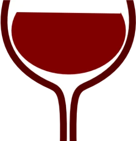 Elegant Deep Crimson Wine Glass Clipart with Minimalist Silhouette Design