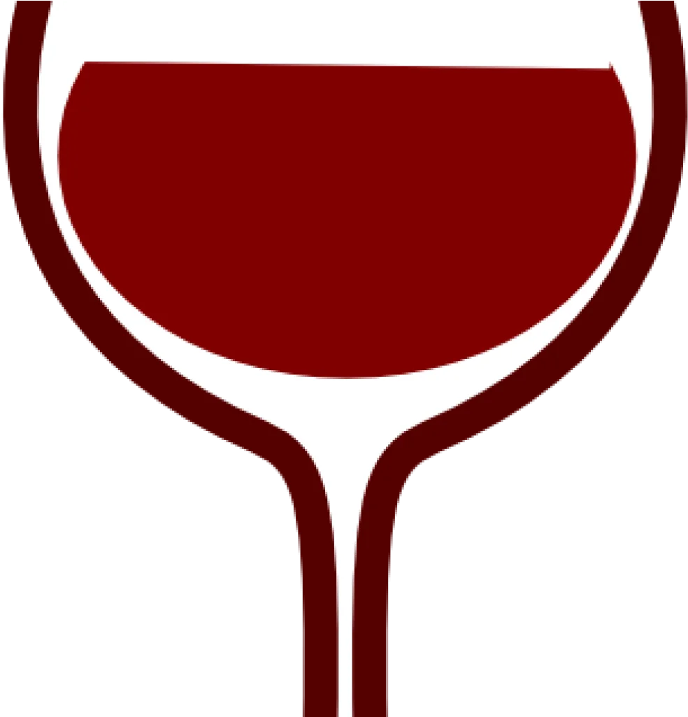 Elegant Deep Crimson Wine Glass Clipart with Minimalist Silhouette Design