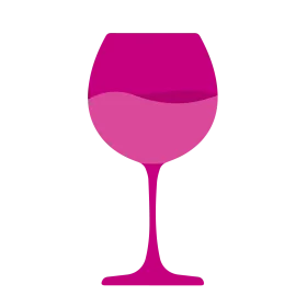 Elegant Magenta Wine Glass Clipart with Stylish Gradient Design