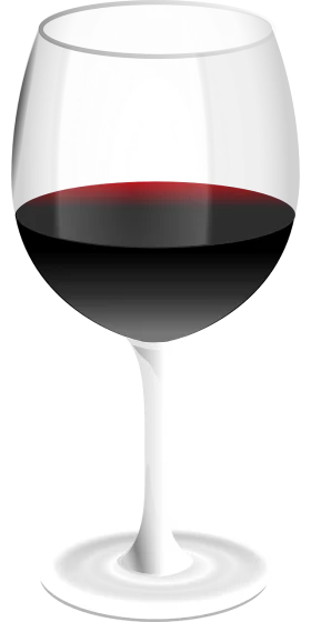 Elegant Red Wine Glass Clipart with Deep Crimson Liquid Illustration