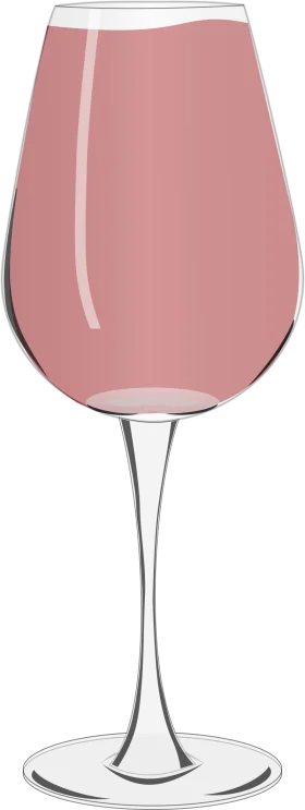 Elegant Rose-Tinted Wine Glass Clipart with Soft Translucent Blush Hue