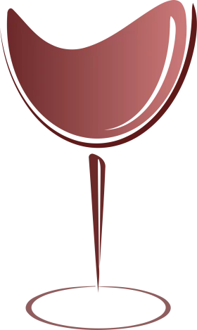 Elegant Stylized Wine Glass Clipart with Curved Silhouette and Minimalist Design