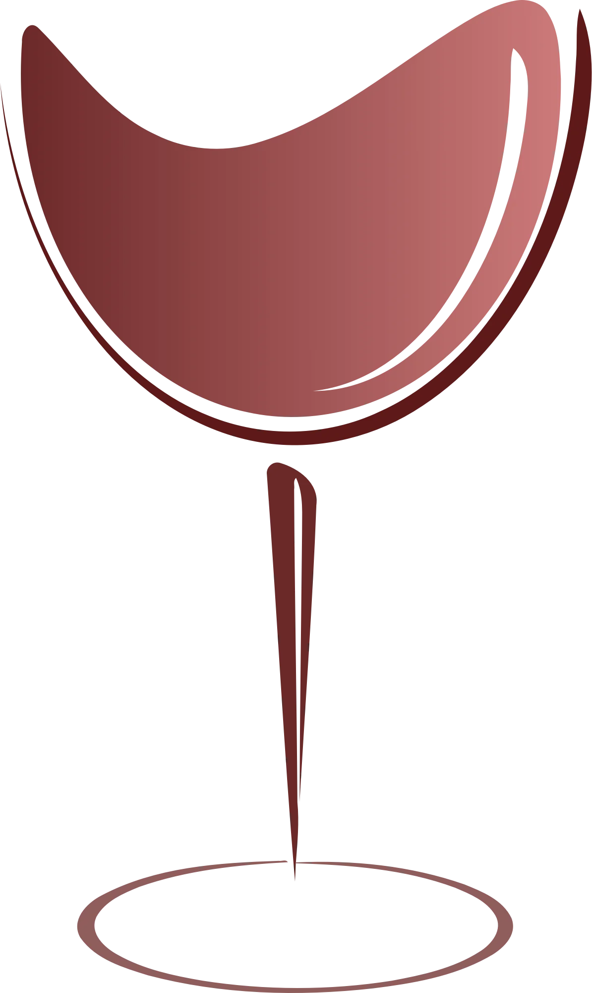 Elegant Stylized Wine Glass Clipart with Curved Silhouette and Minimalist Design