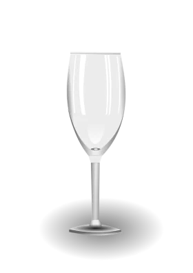 Elegant Transparent Champagne Flute Clipart with Delicate Glass Design