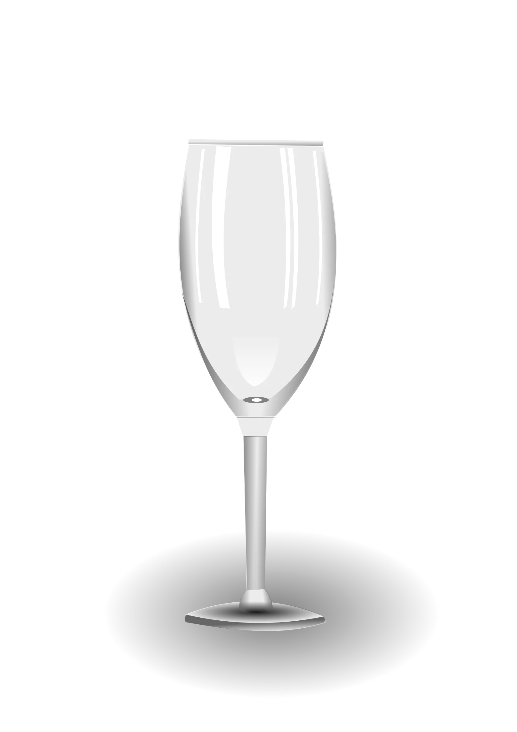 Elegant Transparent Champagne Flute Clipart with Delicate Glass Design