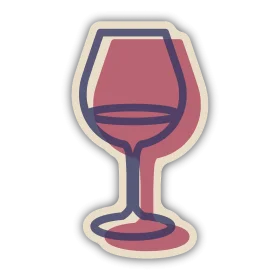 Elegant Wine Glass Clipart: Stylish Graphic Design with Vintage Color Palette