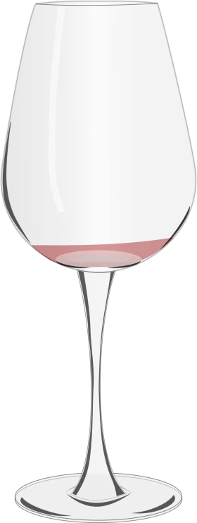 Elegant Wine Glass Clipart with Soft Rose-Tinted Liquid Accent