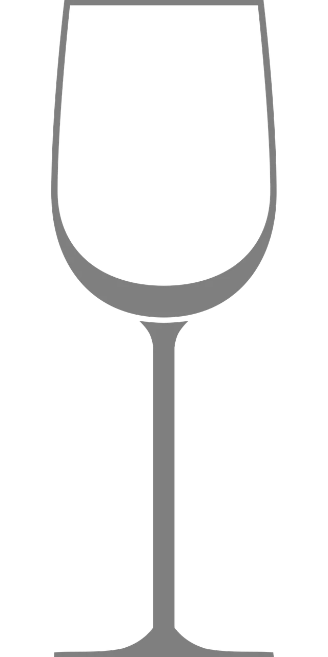 Minimalist Gray Wine Glass Clipart - Elegant Silhouette of Stemware Design