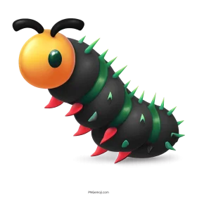 Adorable Cartoon Caterpillar Clipart with Playful Round Body and Spiky Texture