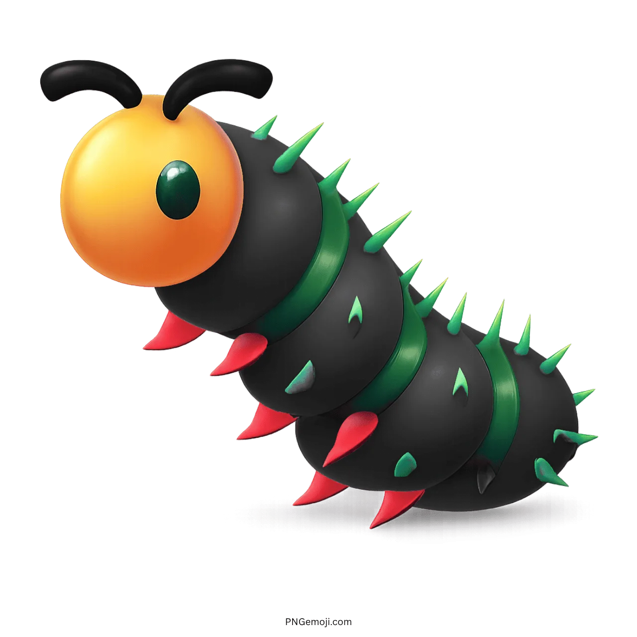 Adorable Cartoon Caterpillar Clipart with Playful Round Body and Spiky Texture