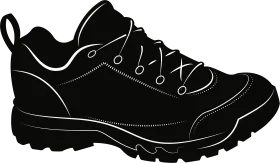 Black Hiking Trail Outdoor Adventure Shoe Clipart Graphic Design