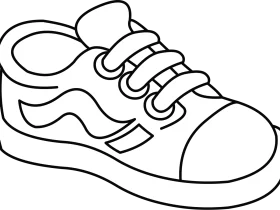 Charming Black and White Sneaker Clipart Design for Kids and Crafts