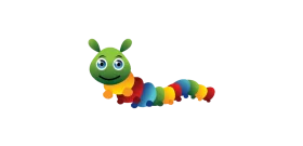 Cheerful Rainbow Caterpillar Clipart: A Playful Cartoon Character with Bright Colors