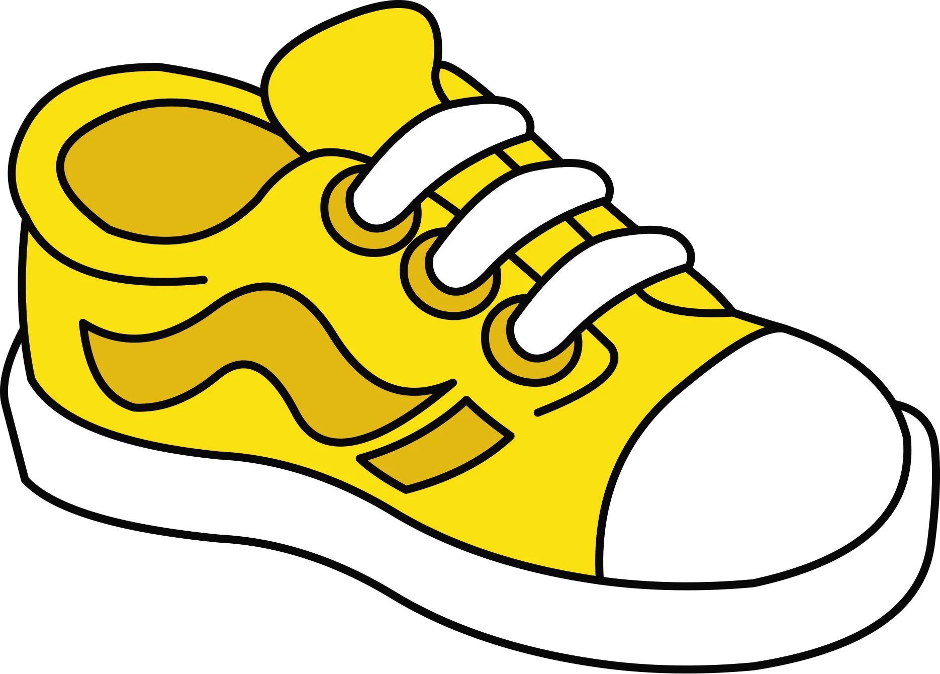 Cheerful Yellow Low-Top Sneaker Clipart Design for Kids and Graphic Projects
