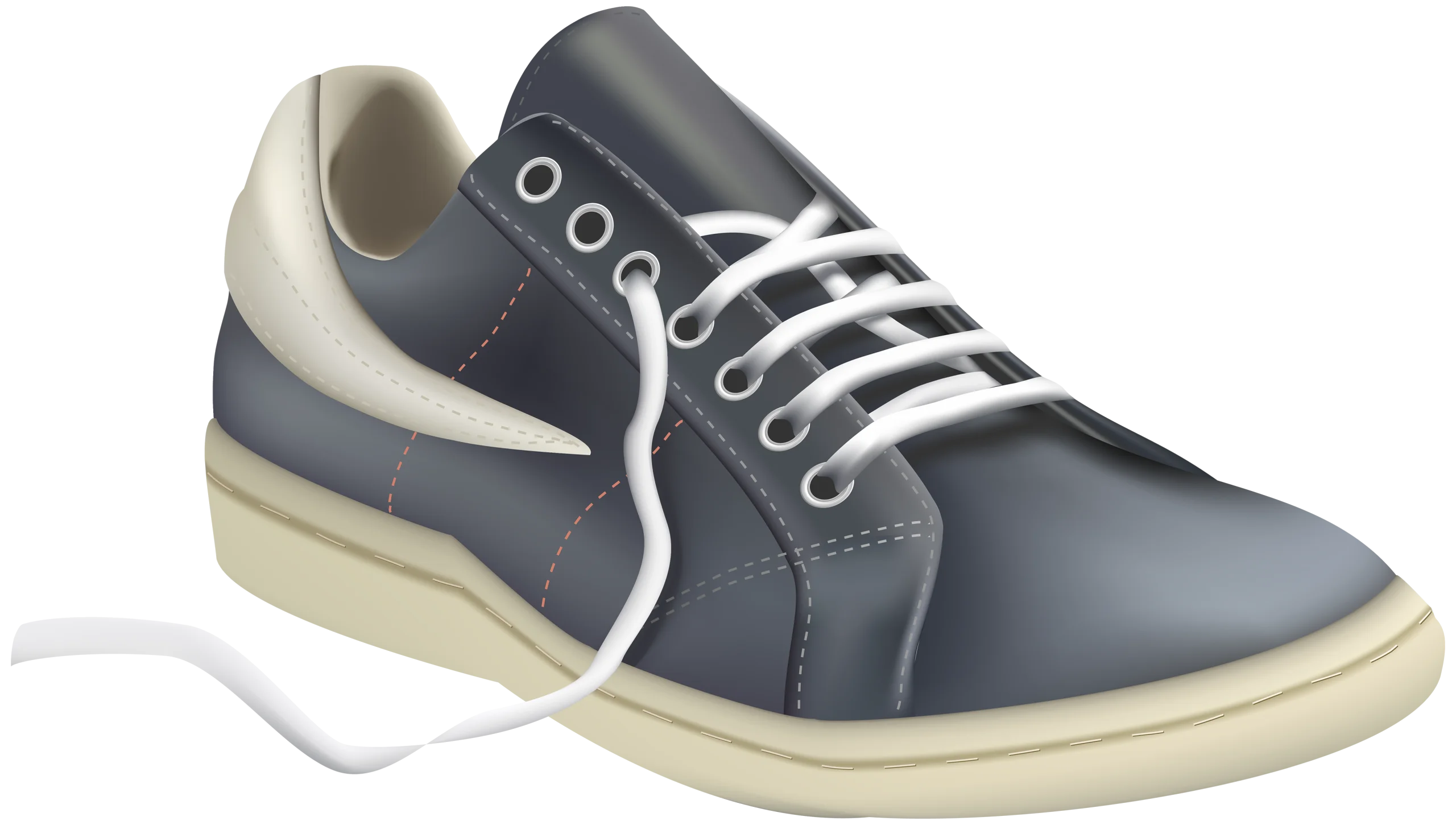 Classic Gray Low-Top Sneaker Clipart Design with Vintage Aesthetic