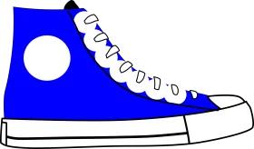 Classic High-Top Sneaker Clipart Design in Bold Electric Blue Color