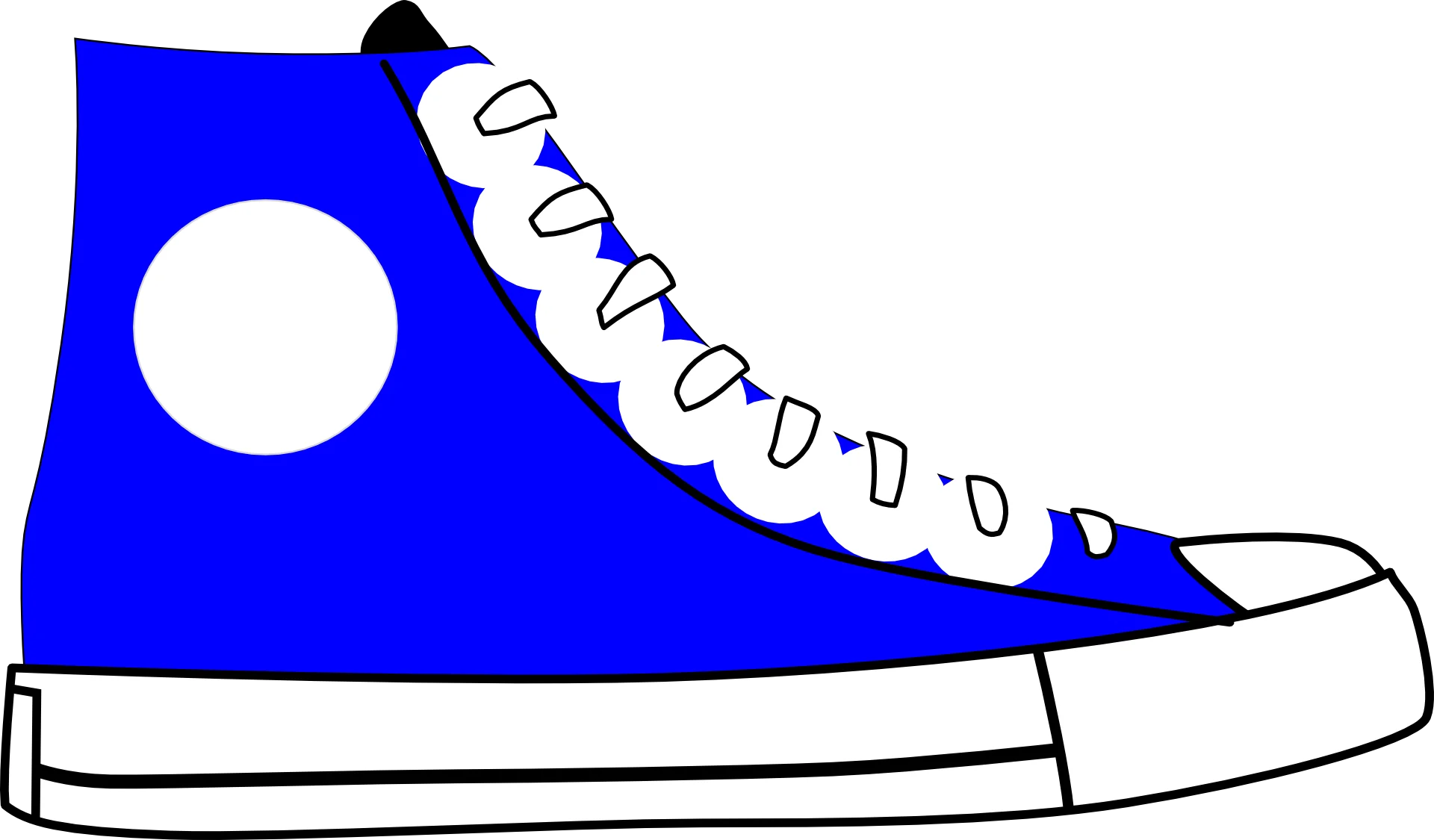 Classic High-Top Sneaker Clipart Design in Bold Electric Blue Color