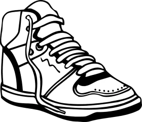 Classic High-Top Sneaker Clipart: Stylish Urban Footwear Graphic Design Element