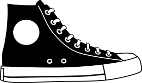 Classic High-Top Sneaker Monochrome Clipart Design with Iconic Silhouette