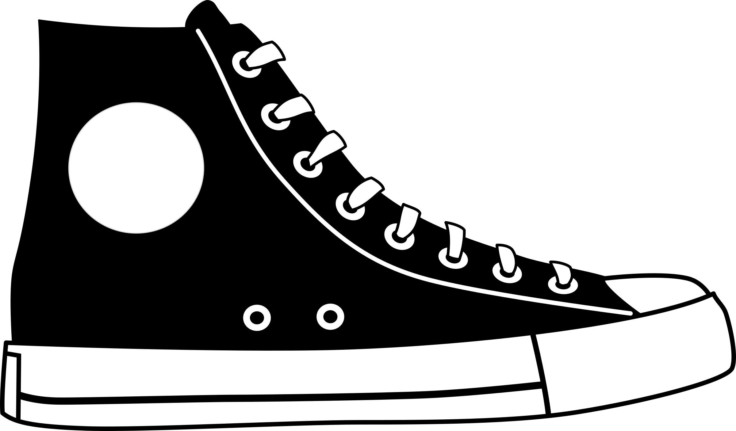 Classic High-Top Sneaker Monochrome Clipart Design with Iconic Silhouette