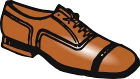 Classic Oxford Leather Dress Shoe Clipart Illustration in Warm Copper Tone