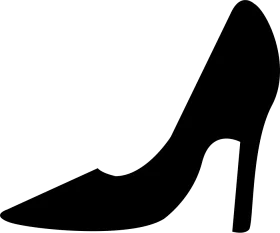 Elegant Black High Heel Stiletto Silhouette Minimalist Shoe Clipart Design