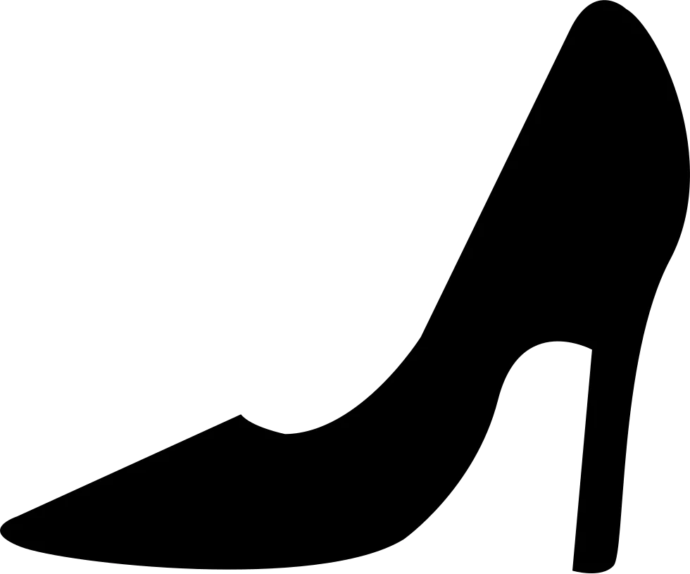 Elegant Black High Heel Stiletto Silhouette Minimalist Shoe Clipart Design