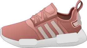 Elegant Dusty Rose Adidas NMD Sneaker Clipart Illustration Design