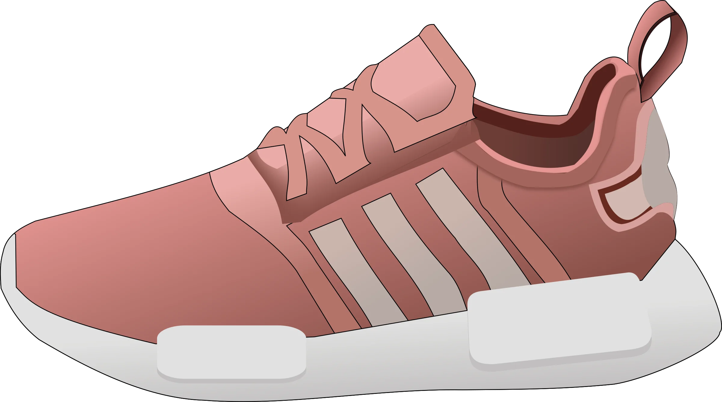 Elegant Dusty Rose Adidas NMD Sneaker Clipart Illustration Design
