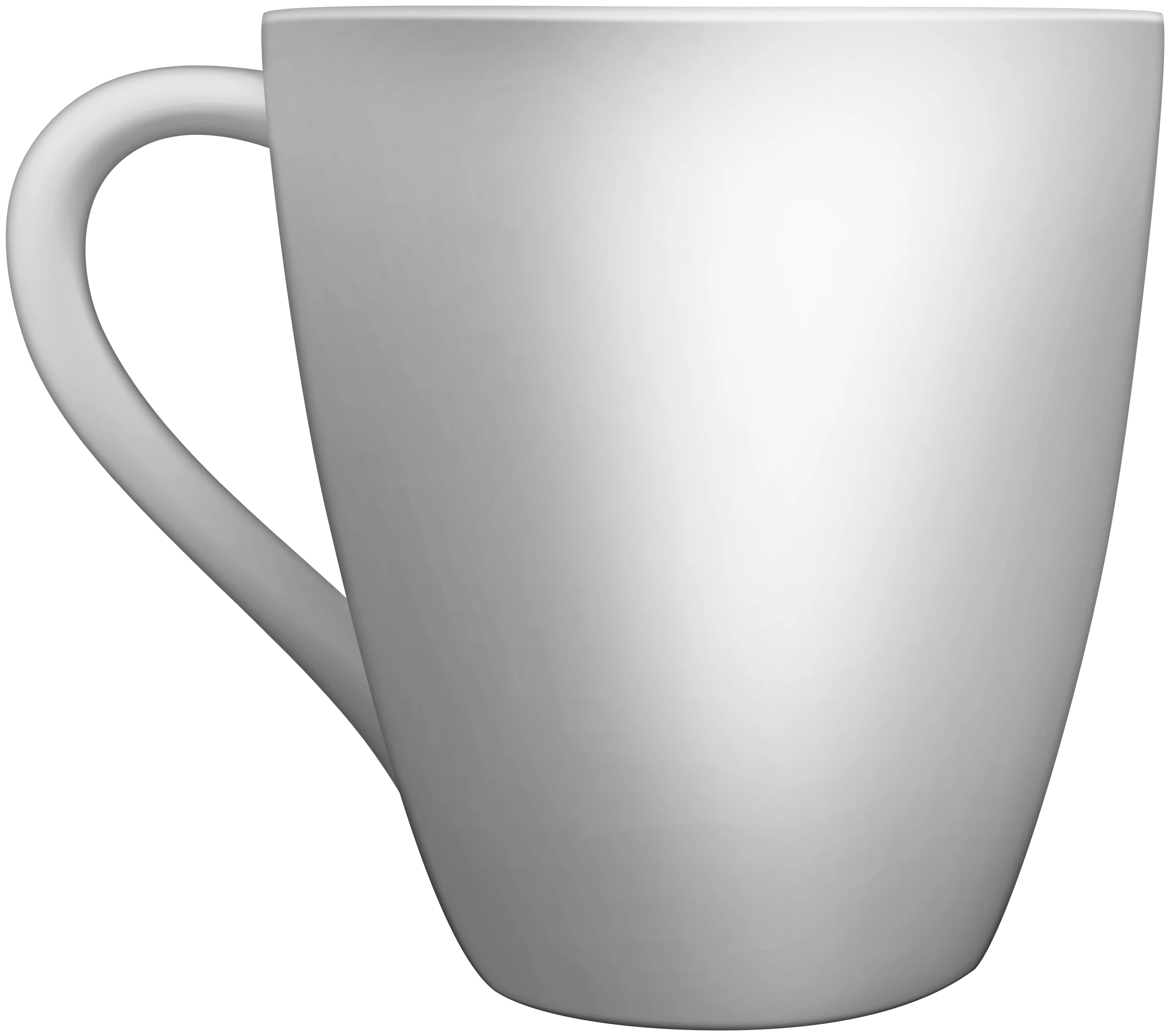 Elegant Minimalist White Ceramic Coffee Mug Clipart with Soft Shading