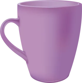 Elegant Pastel Purple Ceramic Mug Clipart with Soft Matte Finish