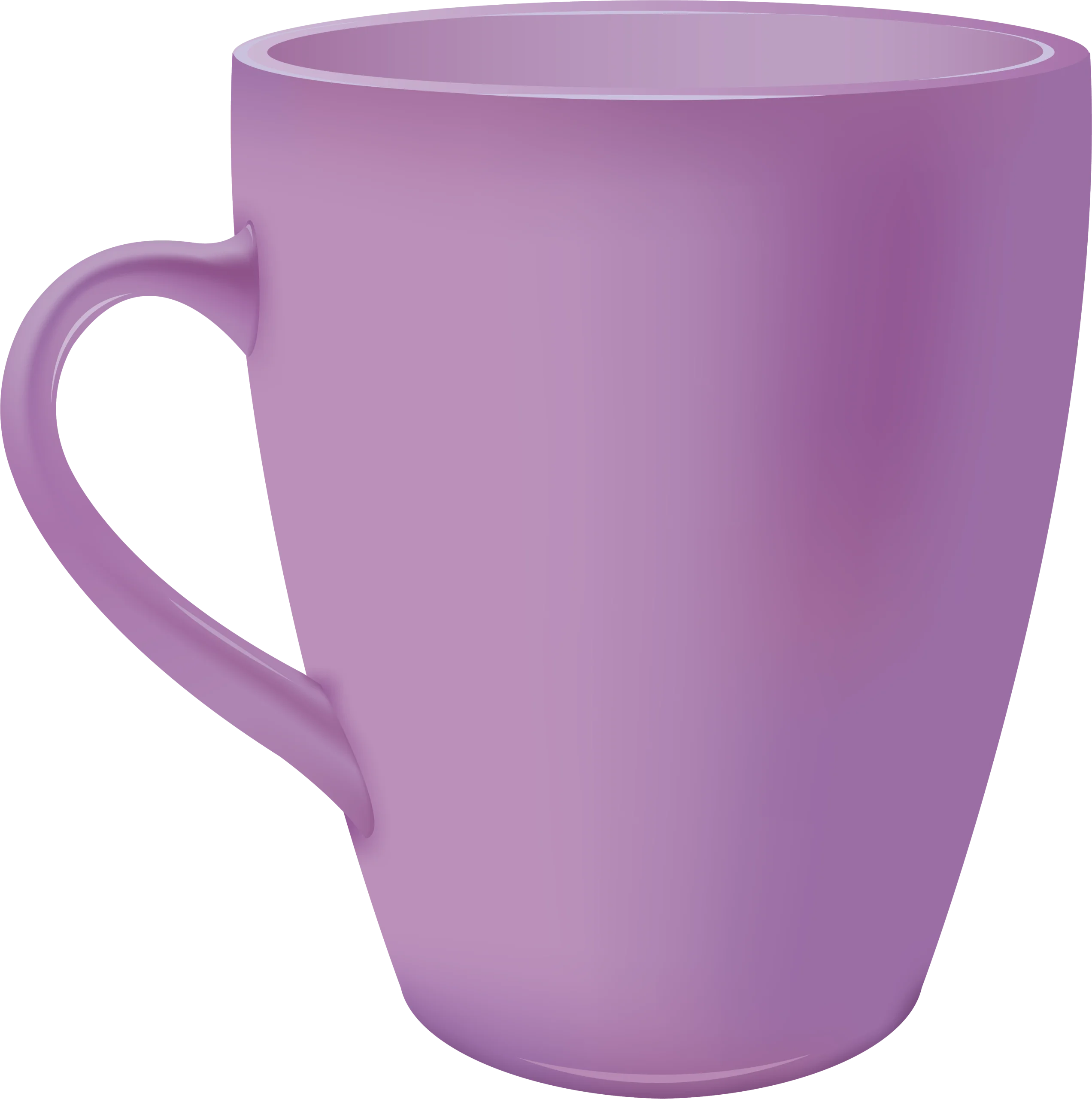 Elegant Pastel Purple Ceramic Mug Clipart with Soft Matte Finish
