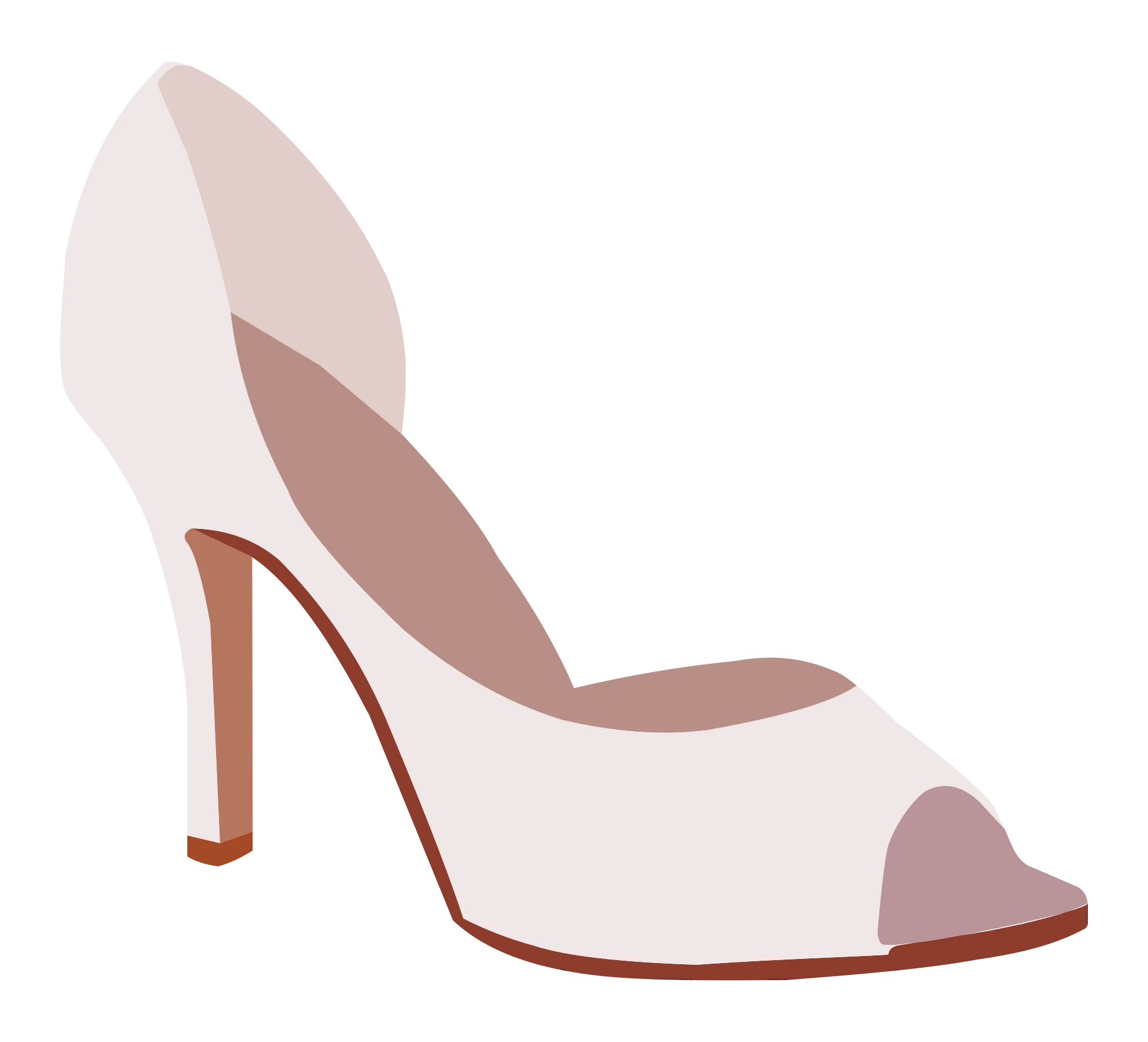 Elegant Peep-Toe High Heel Stiletto Shoe Clipart Design in Soft Pastel Tones