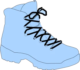 Light Blue Hiking Boot Clipart: Simple and Clean Vector Illustration Design