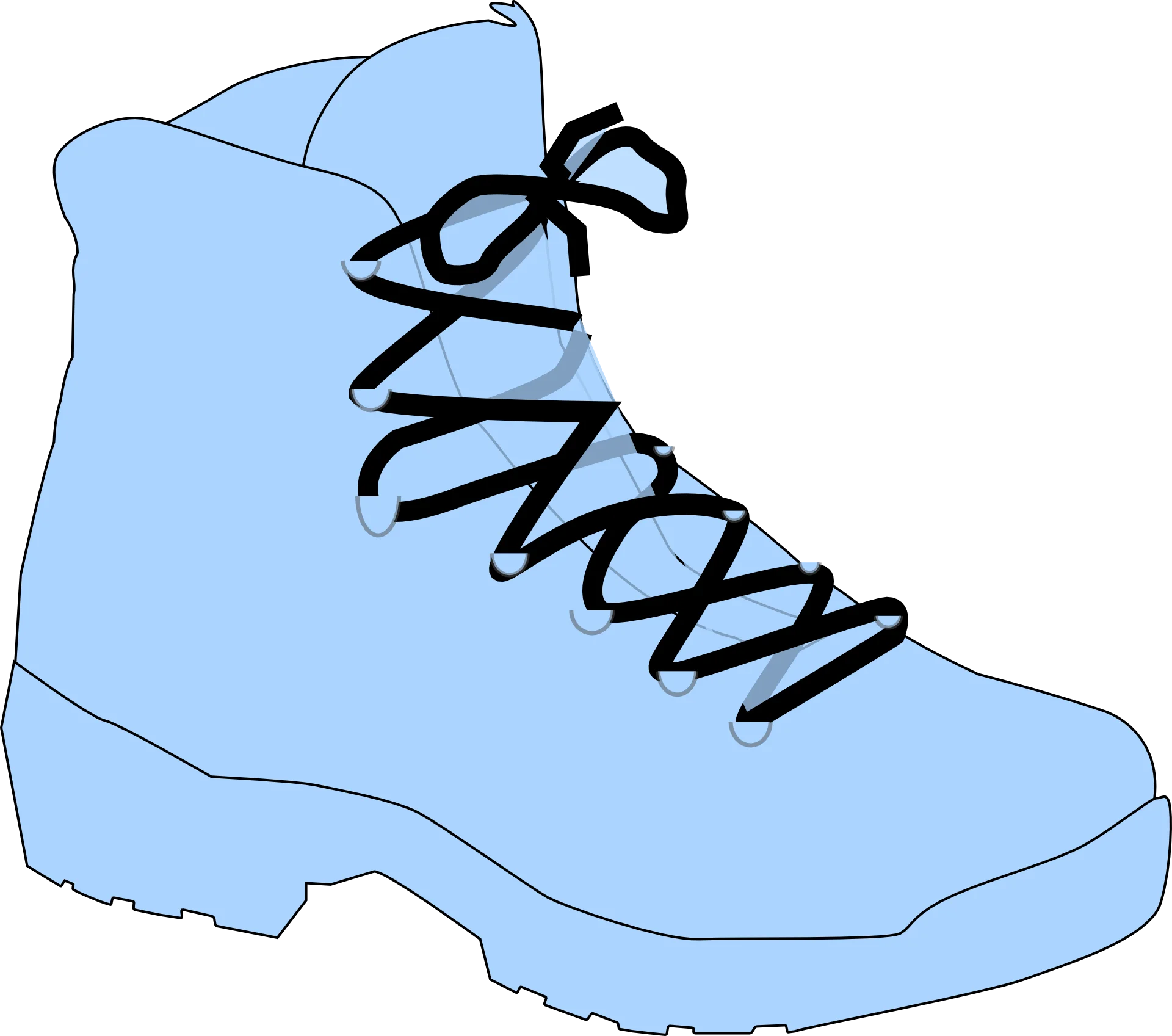 Light Blue Hiking Boot Clipart: Simple and Clean Vector Illustration Design
