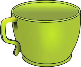 Lime Green Oversized Ceramic Mug Clipart with Smooth Curved Handle